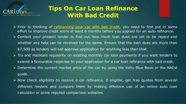 refinance car loan with bad credit