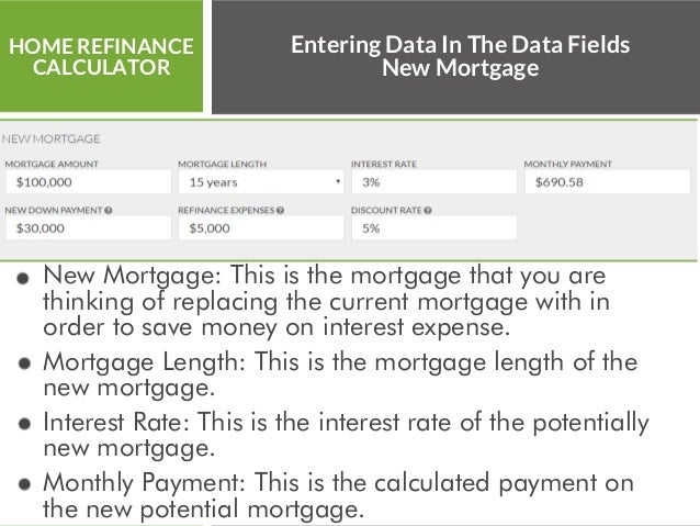 home refinance calculator home mortgage refinance calculator