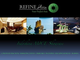 Corporate Functions · Marketing Events · Cruise MICE · Incentives · Executive Retreats · Training
 