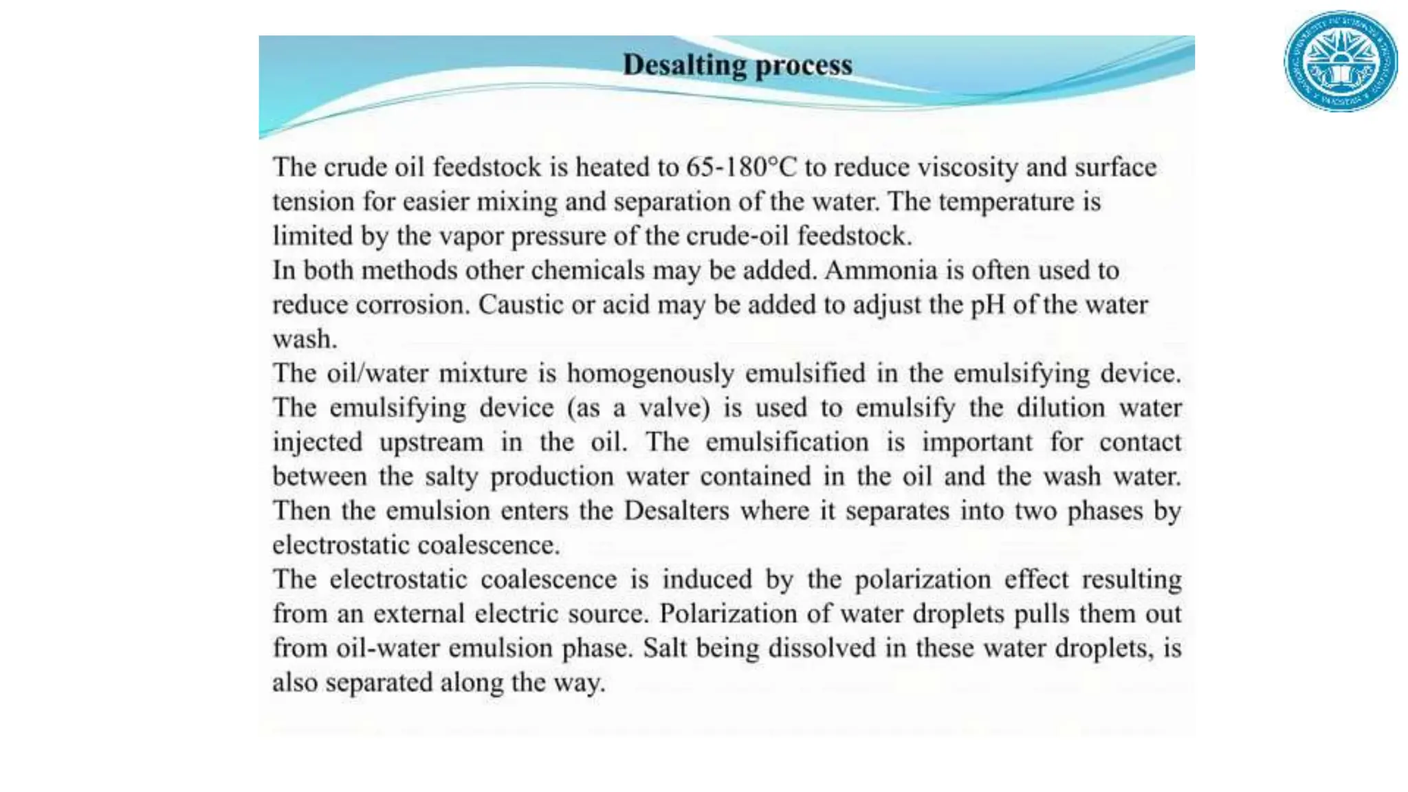 Refinery Process description and dipiction