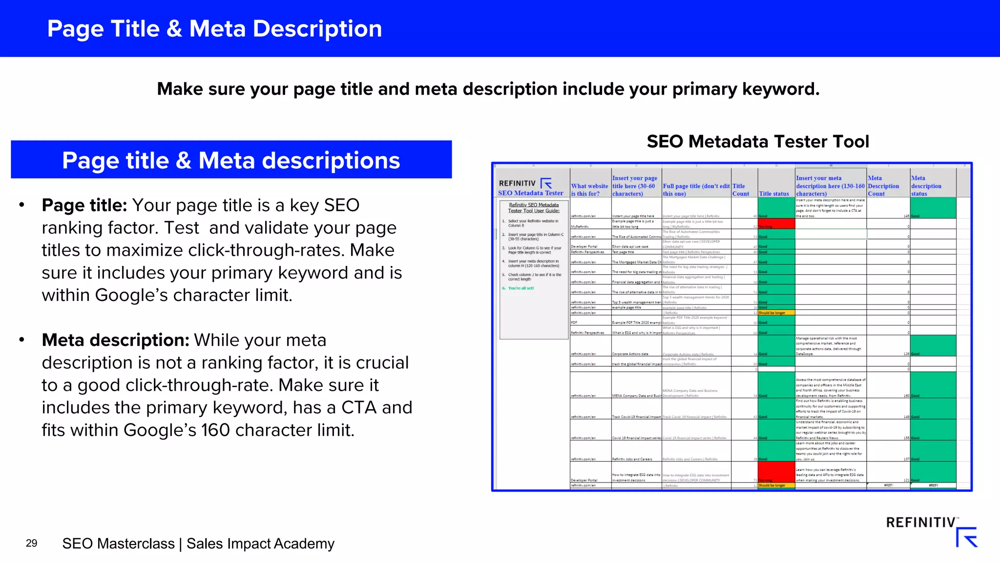 29
•
•
SEO Masterclass | Sales Impact Academy
 