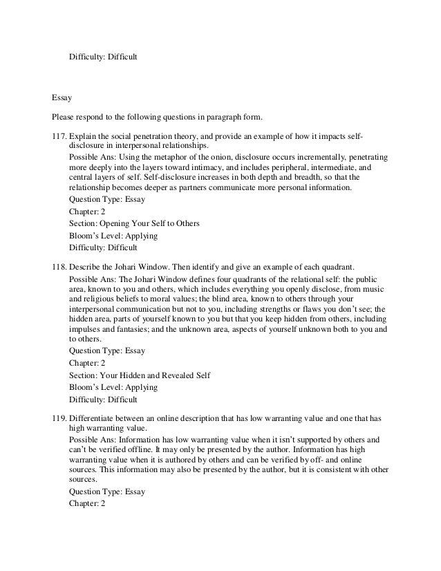 reflect and relate an introduction to interpersonal communication 3rd interpersonal communication essay