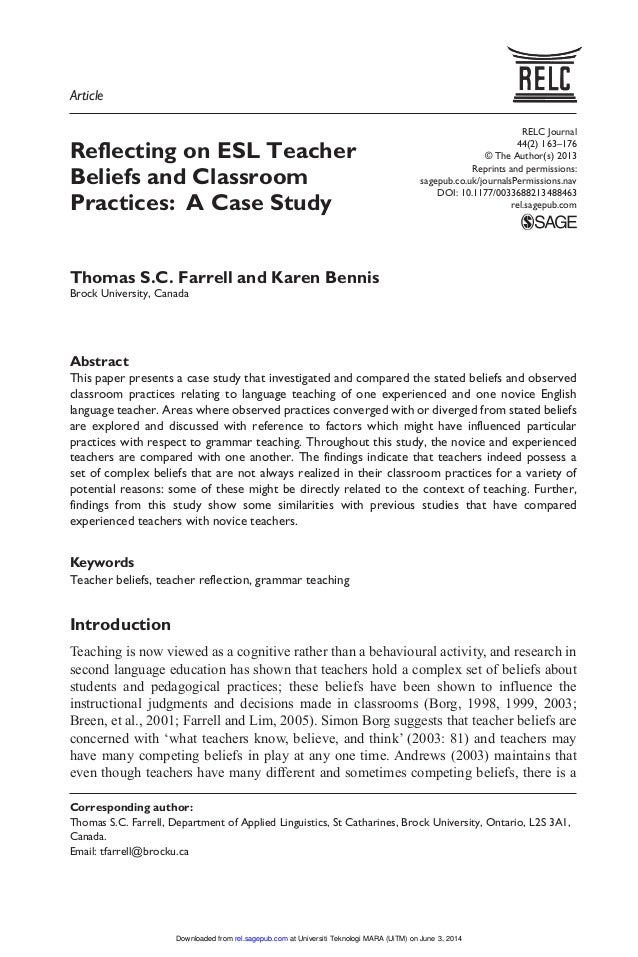 teacher beliefs case study