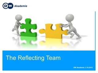 DW Akademie, 2.10.2015
The Reflecting Team
 