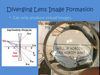 Diverging Lens Image Formation
• Can only produce virtual images.
 
