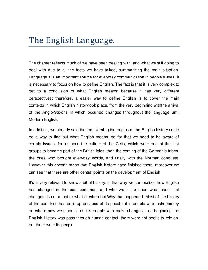 Reflection The English Language Reflection The English Language