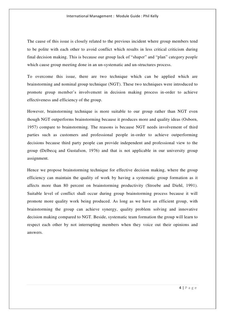 self reflection essay on group presentation