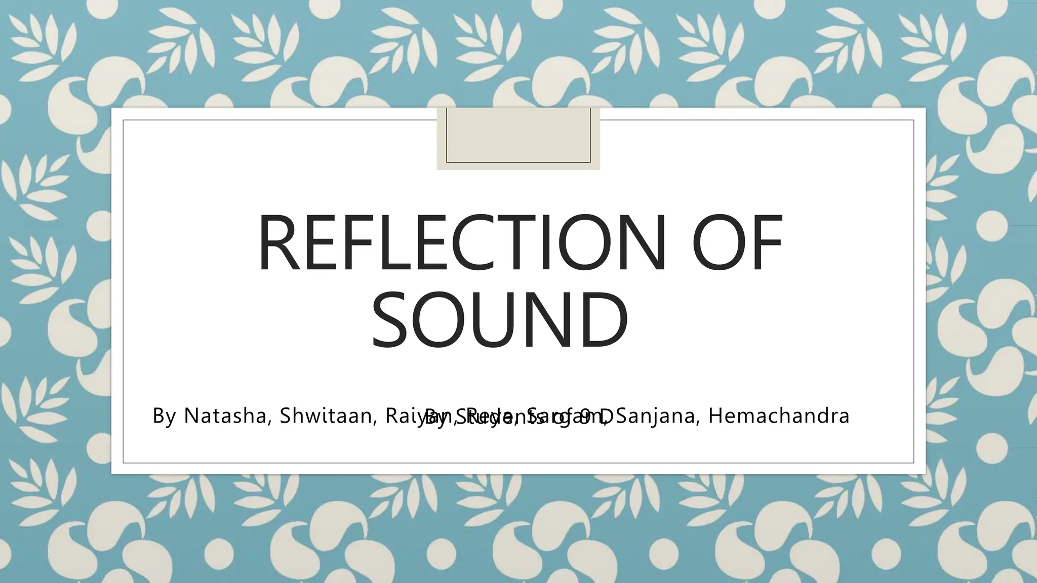 Reflection Of Sound