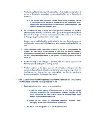 REFLECTION OF TEACHING ON THE USE OF ICT IN CLASSROOM | PDF