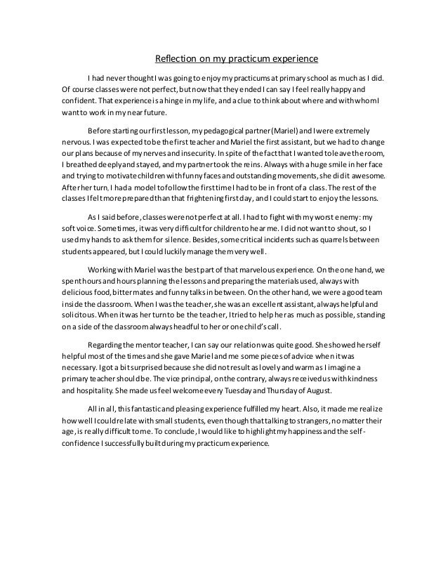 My Reflection On My Clinical Experience