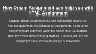 Get Reflection Paper Assignment Help