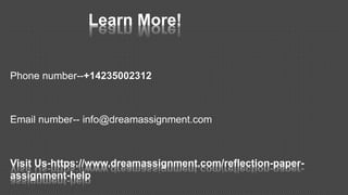 Get Reflection Paper Assignment Help