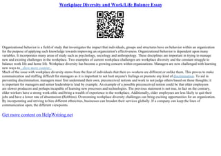 Reflection Paper On Work Life Balance | PDF