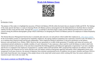 Reflection Paper On Work Life Balance | PDF