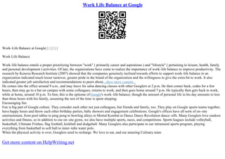 Reflection Paper On Work Life Balance | PDF