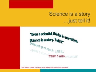 Science is a story
…just tell it!
Πηγή: William A Wells. The Journal of Cell Biology 2004, Volume 165, Number 6
William A Wells.
 