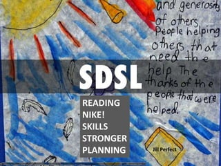 TANNA MIILLER’S
SIX WORD REFLECTION
COLLABORATE WITH
LIBRARY TECHNOLOGY,
ENHANCE LEARNING
http://www.parents.com/blogs/homeschool-
den/tag/technology-in-the-classroom/
READING
NIKE!
SKILLS
STRONGER
PLANNING Jill Perfect
 