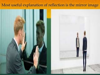 Most useful explanation of reflection is the mirror image
 
