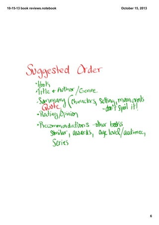 10­15­13 book reviews.notebook

October 15, 2013

6

 