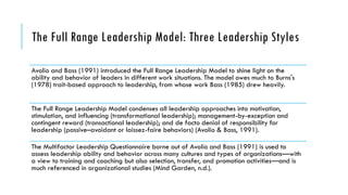 Reflections on a Multifactor Leadership Questionnaire 360 Leader's ...