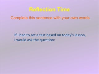 Plenary Activity Reflection Time | PPT