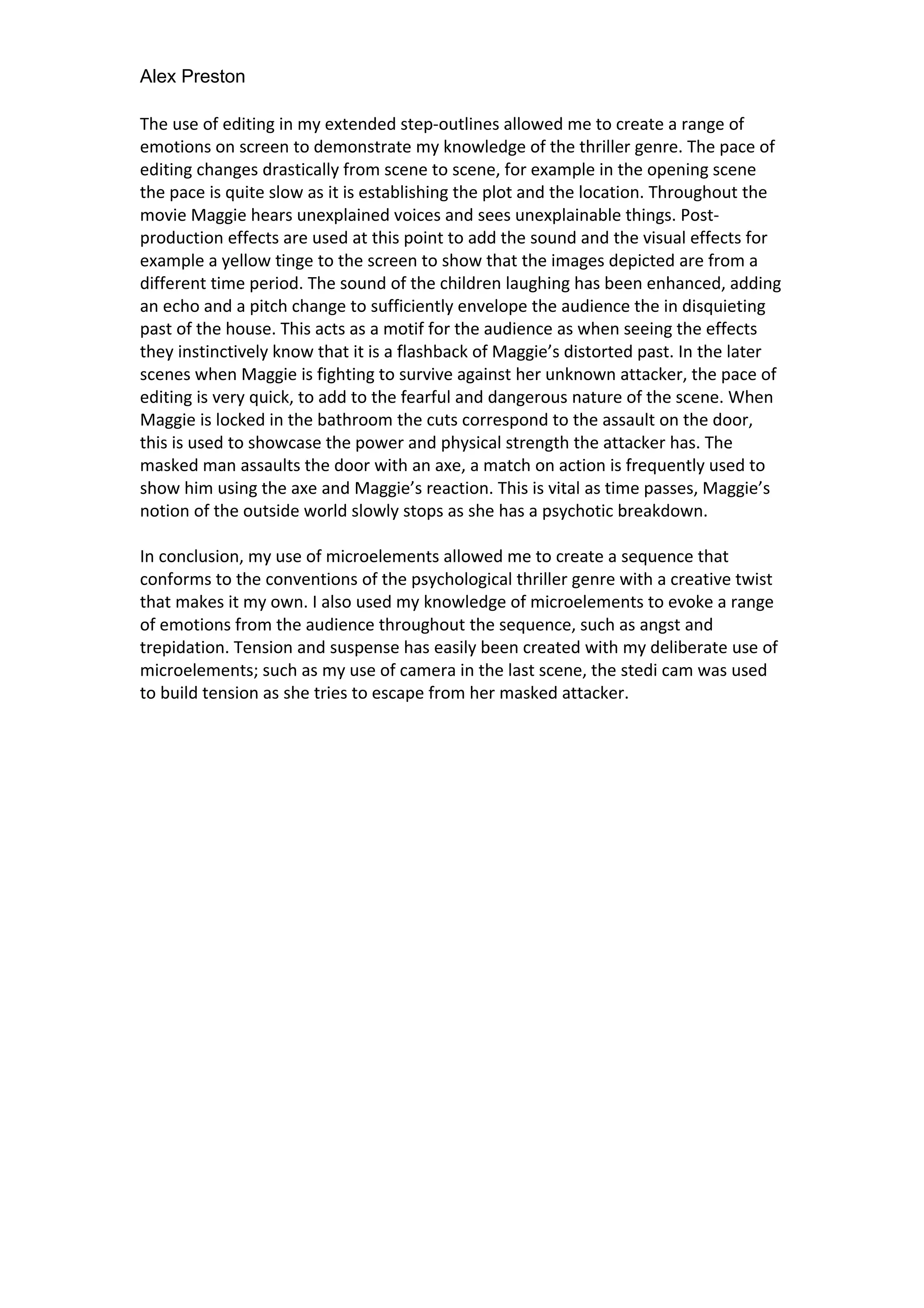 Reflective analysis film studies | DOC