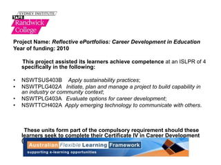 Reflective e portfolios for teachers a case study | PPSX