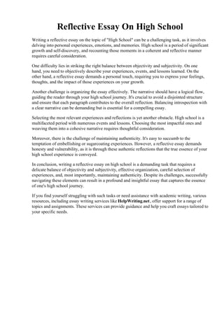 Reflective Essay On High School.pdf