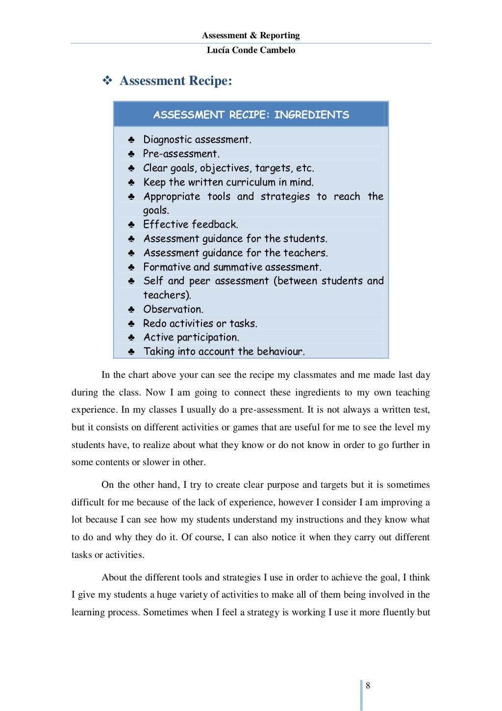 Reflective essay unit plan picture