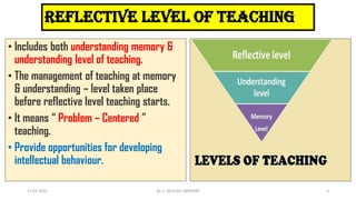 Reflective level of teaching | PDF