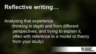 Reflective Practice: Evidence of personal growth | PPTX