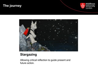 The journey
Allowing critical reflection to guide present and
future action.
Stargazing
 