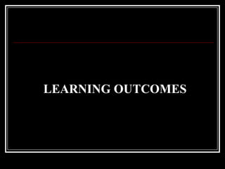 Learning outcomes