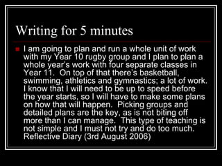 6) Action plan1) Description: what happened? 2) Feelings: what were you thinking about? 3) Evaluation: what was good or bad about the experience? 4) Analysis: what sense can you make of the situation? 5) Conclusion: what else could you have done? 6) Action plan: if it arose again what would you do?