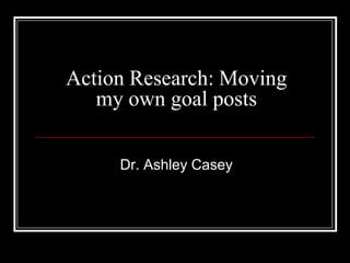 Action Research: Moving my own goal posts Dr. Ashley Casey 