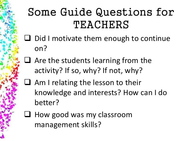 11 some guide questions for teachers