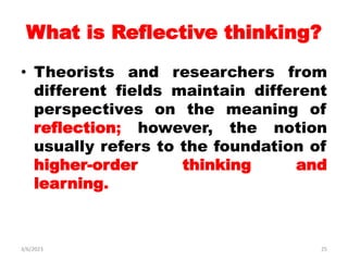 Reflective Thinking and Reflective practice - Copy.ppt