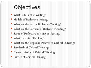 Reflective Writing and Critical Thinking….pptx