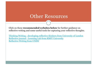 Reflective Writing Assignments
