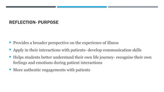 Patient Reflection Reflective and Narrative Writing in Medical Education: Enhancing ...