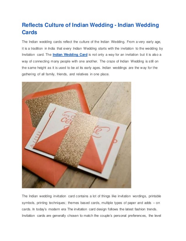 Reflects Culture Of Indian Wedding Indian Wedding Cards
