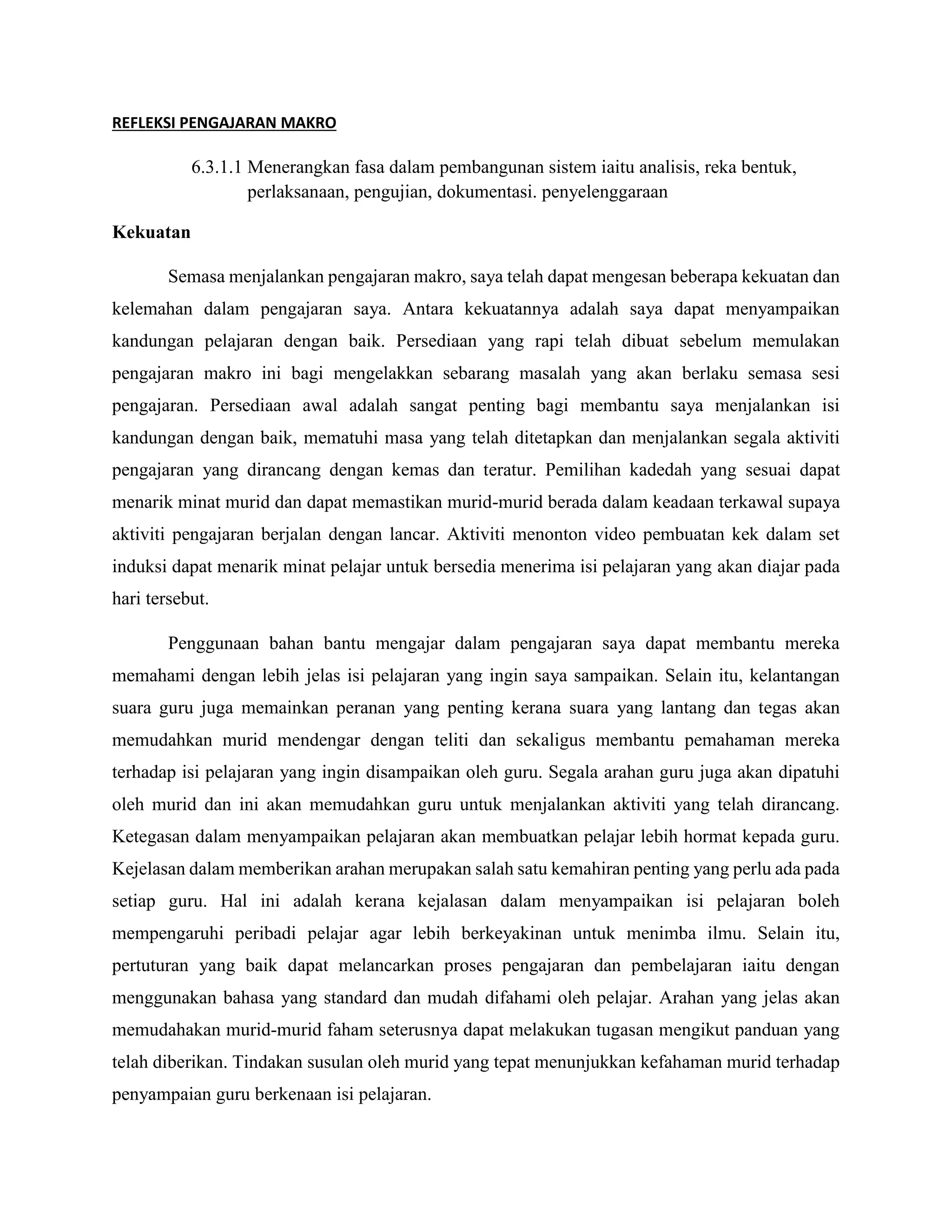 Refleksi Pengajaran Makro 1 Docx