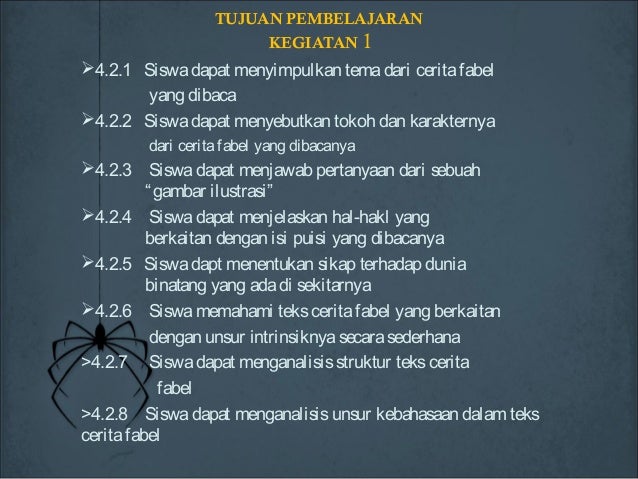 Refleksi teks cerita fabel kurikulum 2013