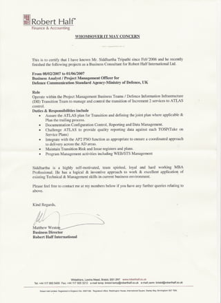 Ref Letter Of Ministry Of Defence Role