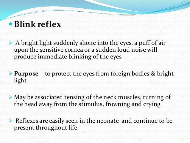 Reflexes present in infants