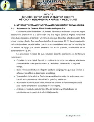 Reflexión Crítica y Métodos para la Mejora Continua en la Práctica ...