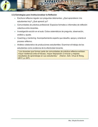 Reflexión Crítica y Métodos para la Mejora Continua en la Práctica ...
