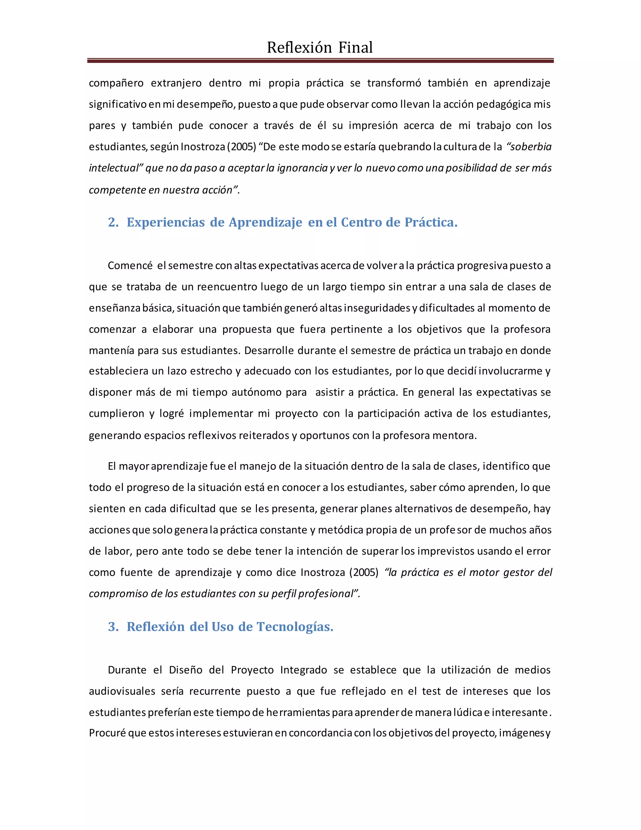 Reflexión final de finales | DOCX