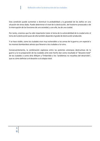Reflexión sobre la destrucción de las ciudades | PDF