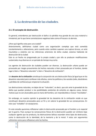 Reflexión sobre la destrucción de las ciudades | PDF